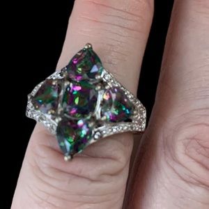 Mystic Topaz India 925 Silver Plated Ring Hearts Fashion Ring Women’s Jewelry